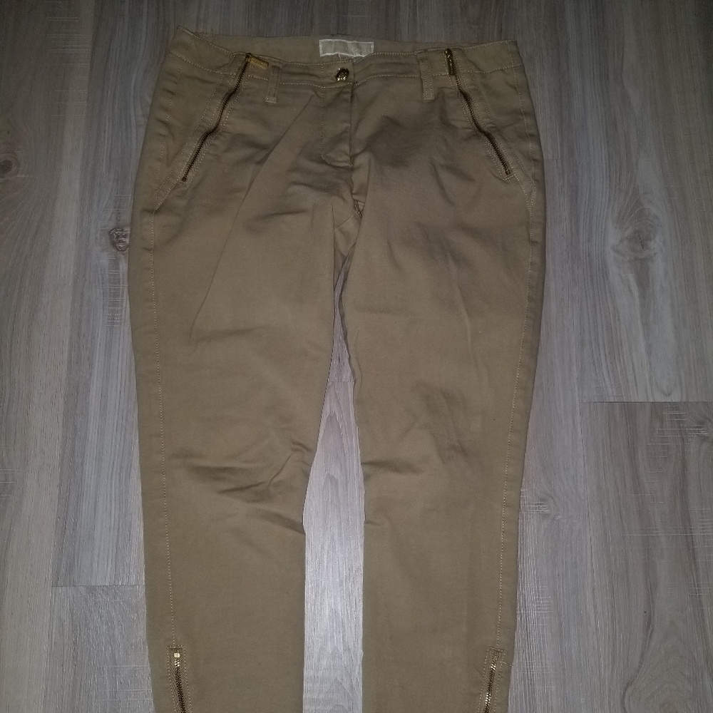 Michael Kors Khaki Zippered Jeans